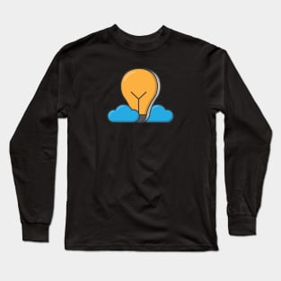 Cute smart book bulb illustration Long Sleeve T-Shirt